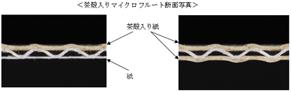 茶殻入りマイクロフルート断面写真